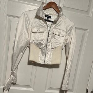 Bebe Women's Cream Utility Jacket Y2K XS